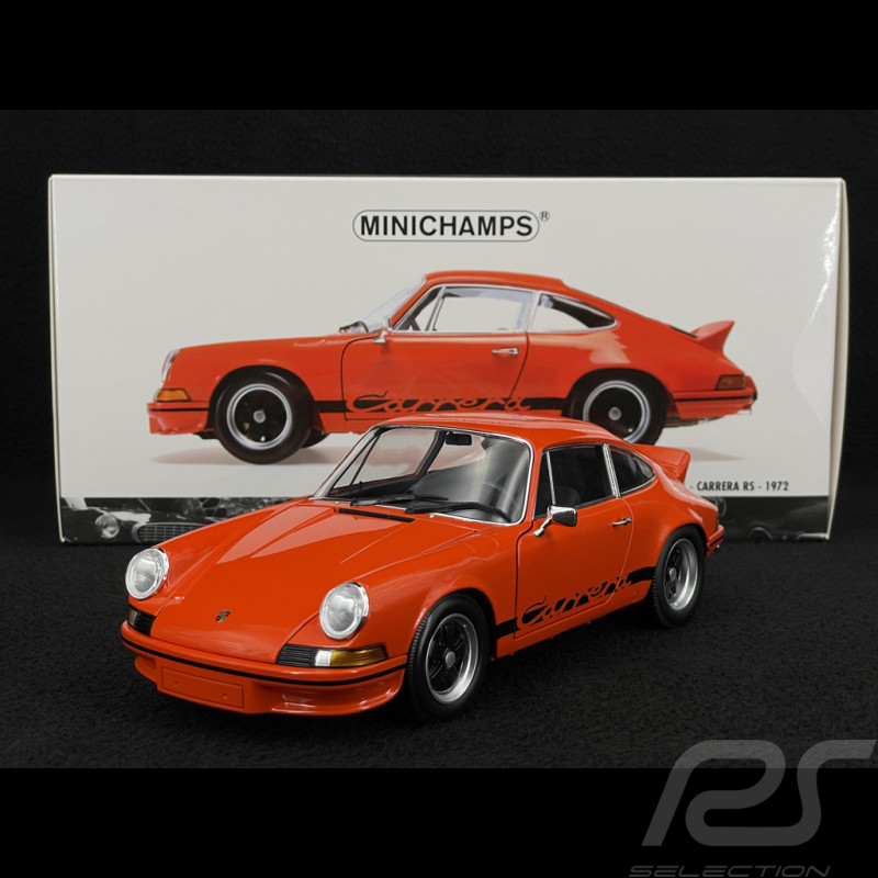 Porsche 911 Carrera RS 2.7 1972 Orange Sanguine / Bandes Noires 1/18 Minichamps 100066024