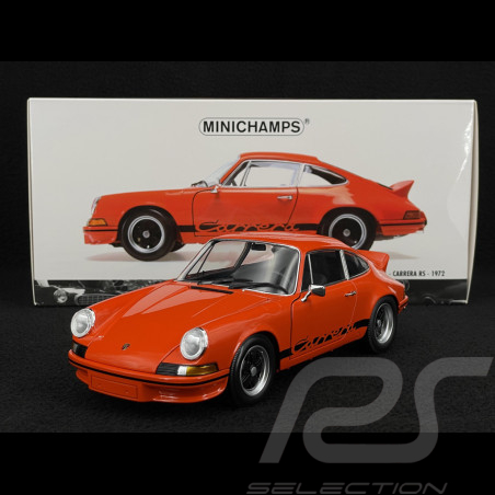 Porsche 911 Carrera RS 2.7 1972 Orange Sanguine / Bandes Noires 1/18 Minichamps 100066024