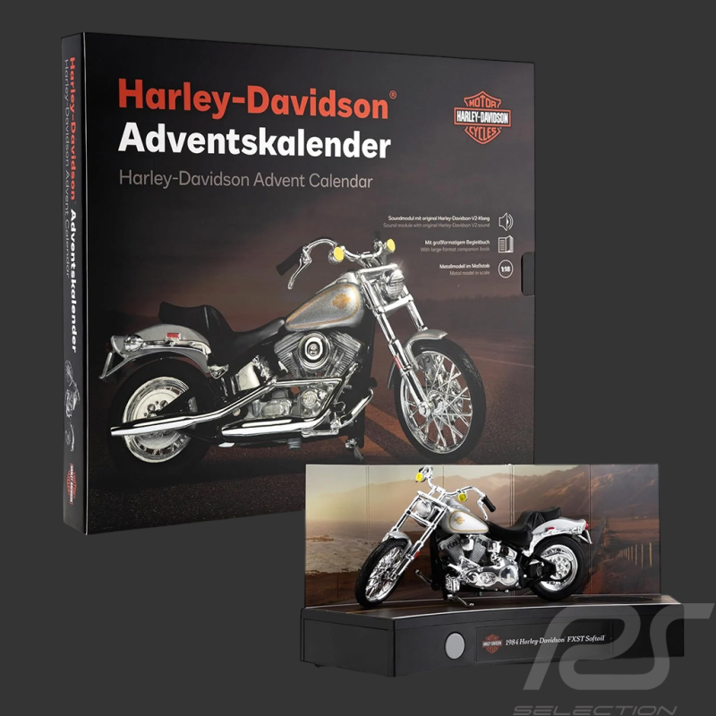 Harley Davidson Adventskalender FXST Softail 1984 Silber 1/24 Franzis 67284