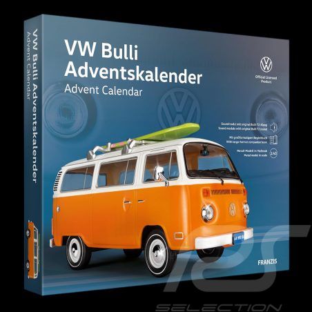 Calendrier de l'Avent Volkswagen Bulli / Combi T2 1975 Orange / Blanc 1/43 Franzis 67223