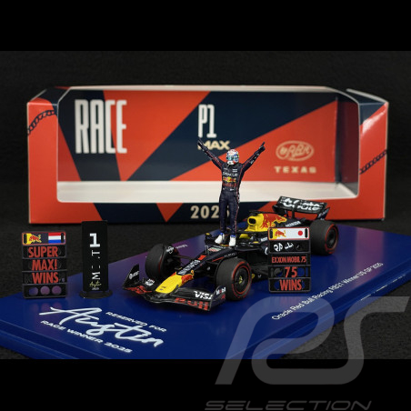 Max Verstappen Red Bull RB21 n° 1 Vainqueur GP USA 2025 F1 avec Figurine et Pit Board 1/43 Spark S9666