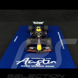 Max Verstappen Red Bull RB21 n° 1 Sieger GP USA 2025 F1 mit Figur und Pit Board 1/43 Spark S9666