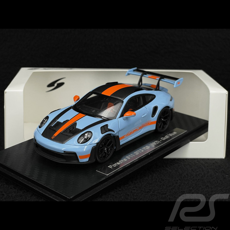 Porsche 911 GT3 RS Type 992 2022 Pack Weissach Bleu Gulf / Bandes Orange RS Selection x Spark 1/43 43RSF001