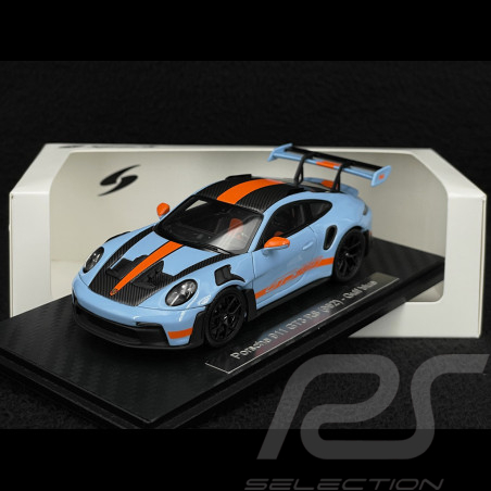 Porsche 911 GT3 RS Type 992 2022 Weissach Package Gulf Blue / Orange Stripes RS Selection x Spark 1/43 43RSF001