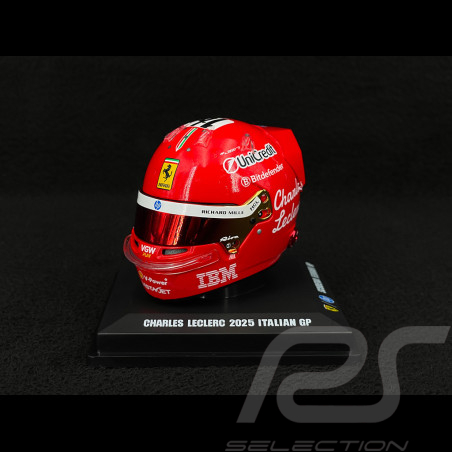 Casque Charles Leclerc Ferrari n° 16 4ème GP Italie 2025 F1 1/5 LookSmart LSHEL020