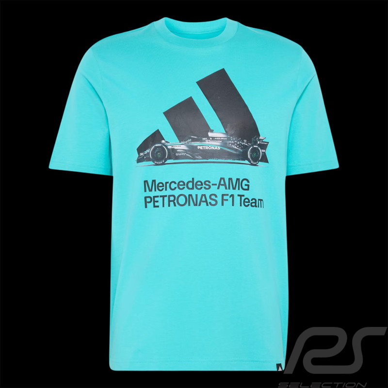 T-shirt Mercedes AMG Petronas F1 Team Graphique Adidas Bleu Menthe KU9747 - mixte