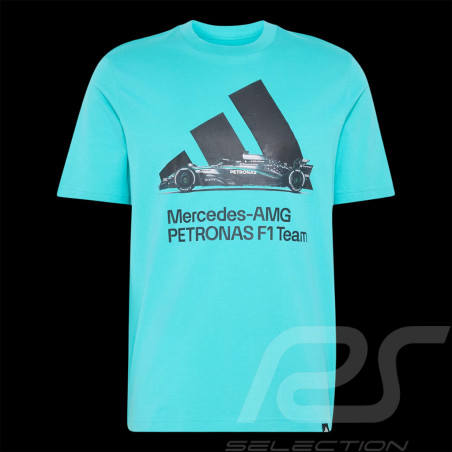 Mercedes T-Shirt AMG Petronas F1 Team Graphic Adidas Minzblau KU9747 - unisex