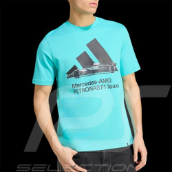 Mercedes T-Shirt AMG Petronas F1 Team Graphic Adidas Minzblau KU9747 - unisex