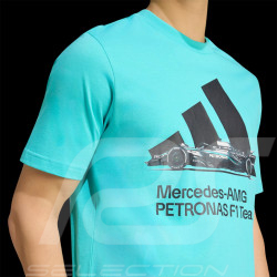 T-shirt Mercedes AMG Petronas F1 Team Graphique Adidas Bleu Menthe KU9747 - mixte