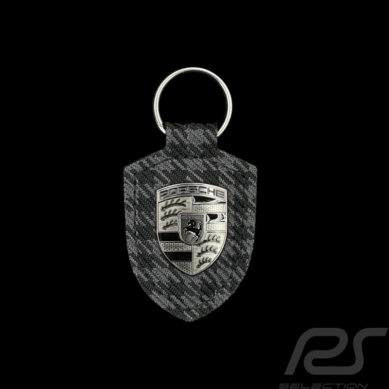 Porte-clés Porsche écusson Turbonite Pepita Gris / Noir WAP05065226WSA