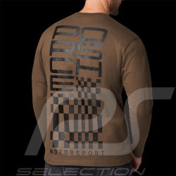 Porsche T-Shirt Langarm Motorsport Raceborn Dunkelbraun WAP91026MSF - Unisex