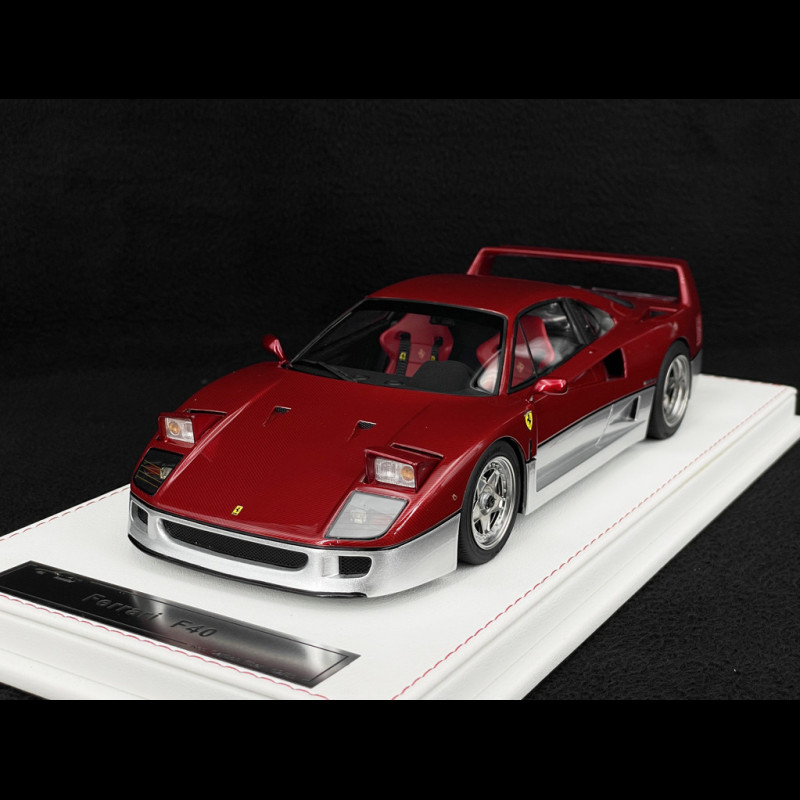Ferrari F40 1987 Carbon Red / Silver 1/18 GL Model GLF40RS