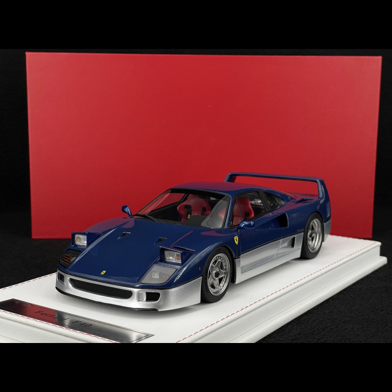 Ferrari F40 1987 Carbon Blue / Silver 1/18 GL Model GLF40BS