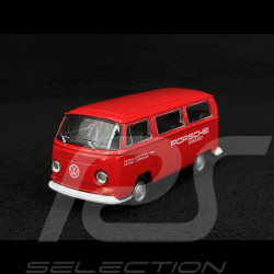 Duo Porsche 356 / 911 Carrera RS 2.7 1973 und 911 GT3 RS 2023 im auf einem Anhänger mit einem Volkswagen Combi 1/38 Welly