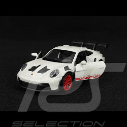 Trio Set Porsche 356 / 911 Carrera RS 2.7 et 911 GT3 RS Type 992 2023 sur remorque avec Combi Volkswagen 1/38 Welly