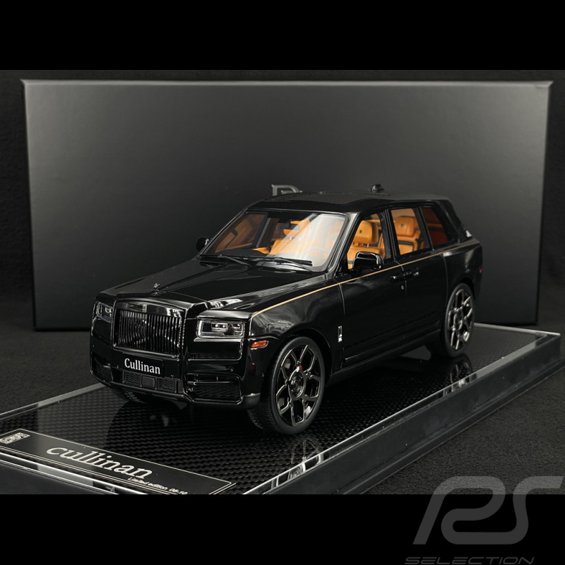 Rolls Royce Cullinan 2018 Schwarz Metallic / Orangefarbener Innenraum 1/18 GL Model GLCUBM