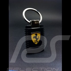 Porte-clé écusson Porsche cuir noir 