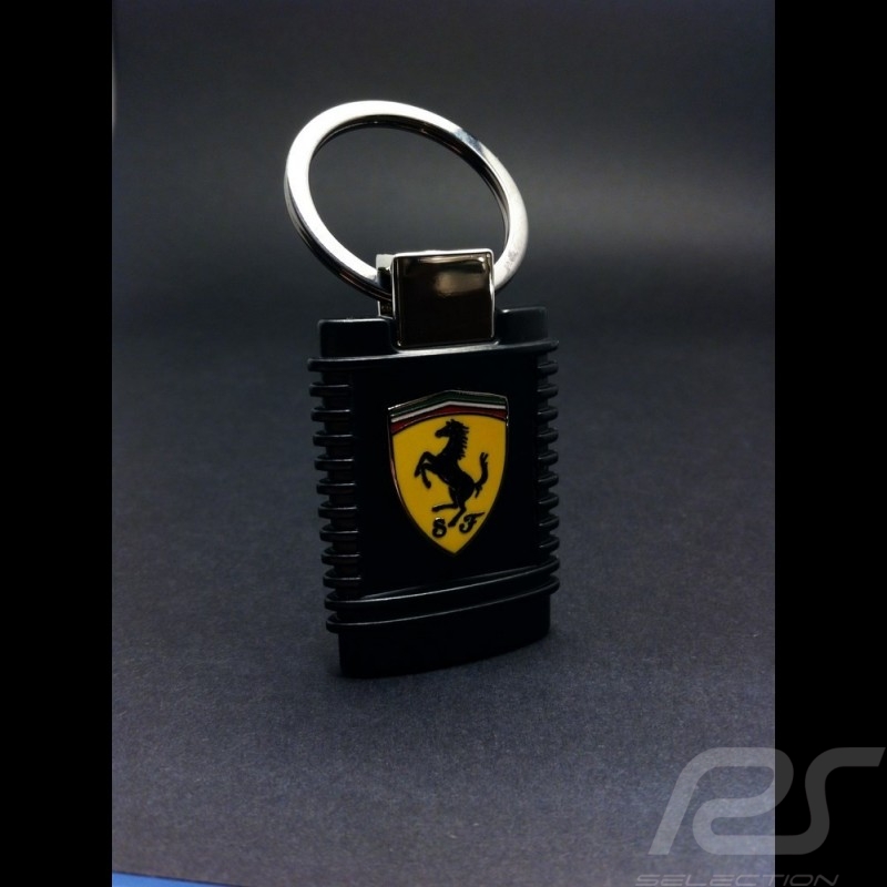 Porte-clé écusson Porsche cuir noir 