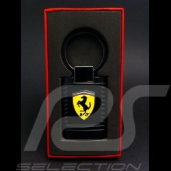 Porte-clé écusson Porsche cuir noir 