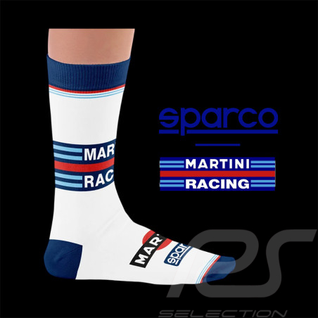 Chaussettes Inspiration Martini Racing Sparco / Blanc / Bleu / Rouge - Mixte - Pointure 41/46