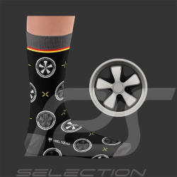 Chaussettes Inspiration Porsche 911 S Jantes Fuchs / Noir / Gris - Mixte - Pointure 41/46