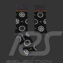 Inspiration Porsche 911 S Fuchs Felgen Socken / Schwarz / Grau - Unisex - Größe 41/46