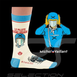 Chaussettes Inspiration Michel Vaillant Le Pilote Sans Visage / Beige / Bleu / Rouge - Mixte - Pointure 41/46