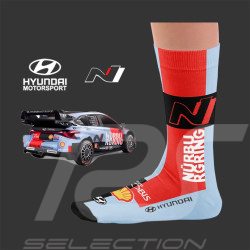 Inspiration Hyundai i20 N Rally1 WRC Nürburgring 2026 Socks / Light Blue / Red / Black - Unisex - Size 41/46