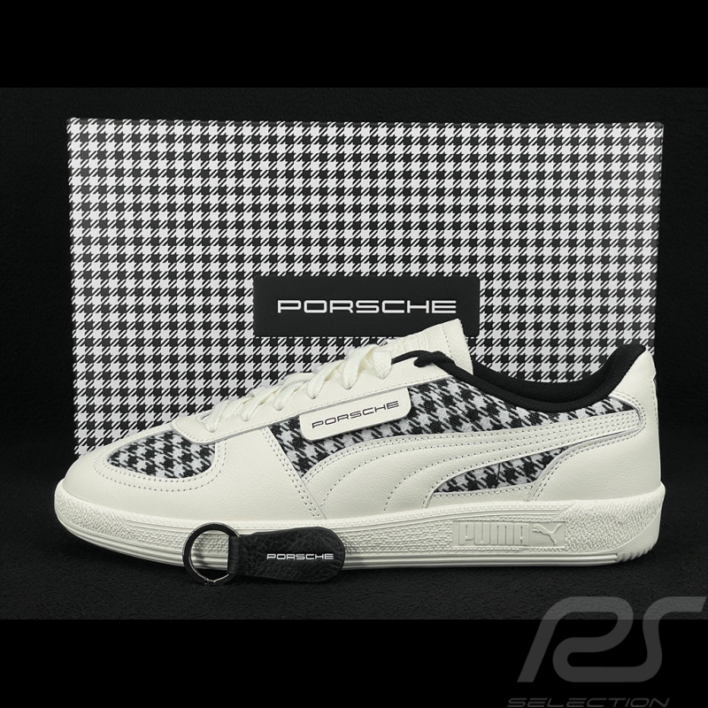 Porsche 911 Shoes Palermo Puma Pepita White with Keyring WAP150PAL - unisex