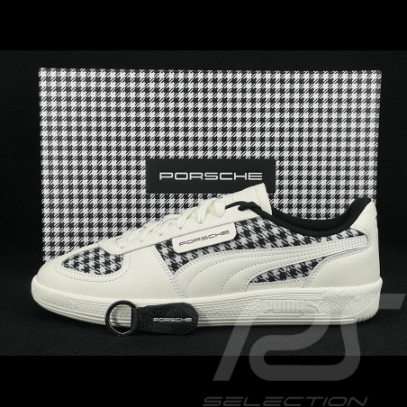 Porsche 911 Schuhe Palermo Puma Pepita Weiß mit Schlüsselanhänger WAP150PAL - unisex