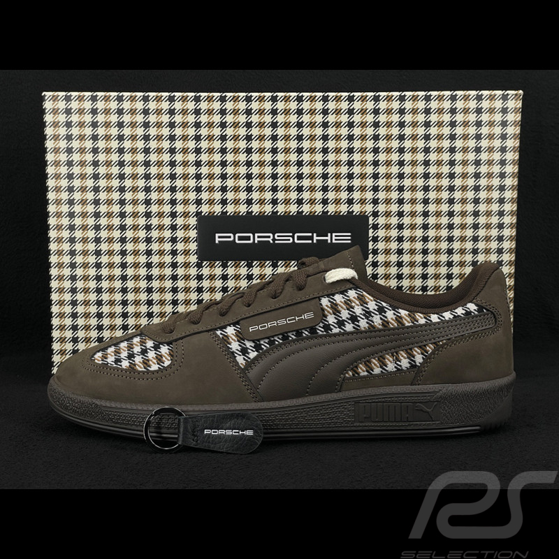 Chaussure Porsche 911 Palermo Puma Pepita Brun avec Porte-Clés WAP15526PAL - mixte