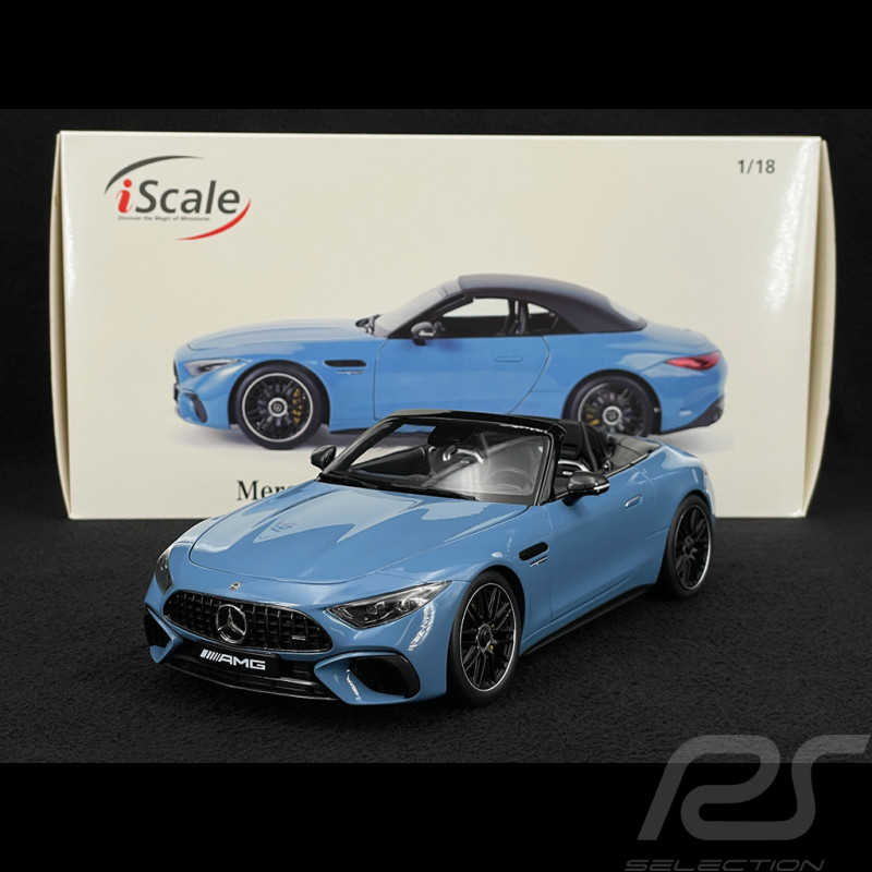 Mercedes-AMG SL63 4Matic+ Cabriolet 2021 Hellblau 1/18 iScale 180054