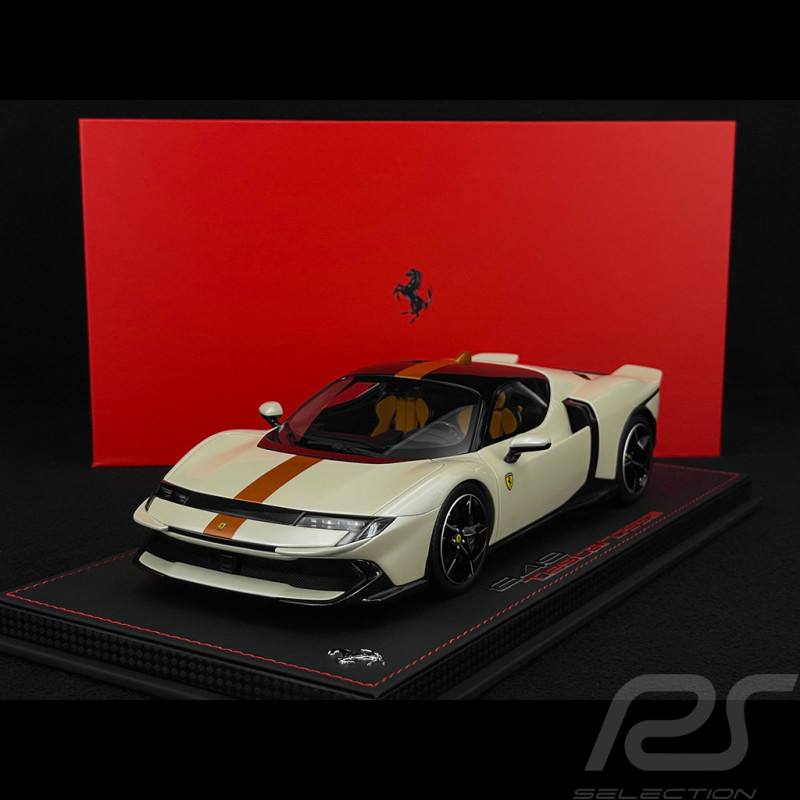 Ferrari 849 Testarossa 2025 Bianco Italia / Bande Giallo Ambra 1/18 BBR Models P18275C