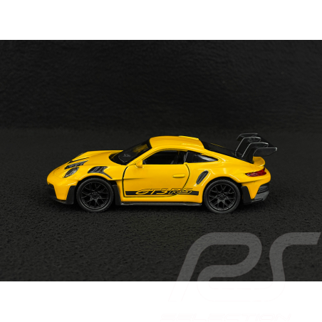 Porsche 911 GT3 RS Type 992 2022 Jaune Signal / Bandes Noires Jouet à friction 1/38 Welly MAP01099224