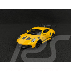 Porsche 911 GT3 RS Typ 992 2022 Signalgelb / Schwarze Streifen Reibungsspielzeug 1/38 Welly MAP01099224