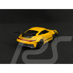 Porsche 911 GT3 RS Type 992 2022 Jaune Signal / Bandes Noires Jouet à friction 1/38 Welly MAP01099224