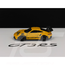 Porsche 911 GT3 RS Typ 992 2022 Signalgelb / Schwarze Streifen Reibungsspielzeug 1/38 Welly MAP01099224