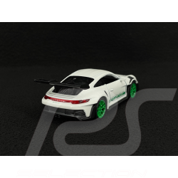 Porsche 911 GT3 RS Type 992 2022 Blanc / Bandes Vert Python Jouet à friction 1/38 Welly MAP01099224