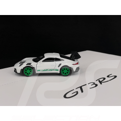 Porsche 911 GT3 RS Type 992 2022 Blanc / Bandes Vert Python Jouet à friction 1/38 Welly MAP01099224