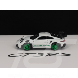 Porsche 911 GT3 RS Typ 992 2022 Weiß / Pythongrün Streifen Reibungsspielzeug 1/38 Welly MAP01099224