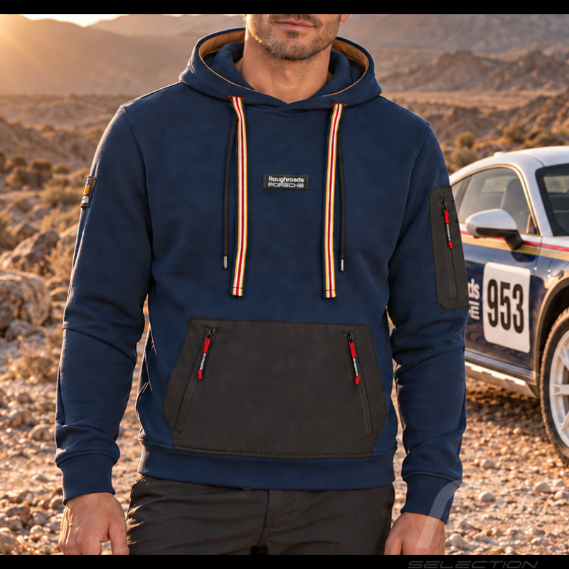 Porsche Kapuzen-Sweatshirt Günstige Roughroads Collection Hoodie Indigoblau WAP160PRRD - Herren