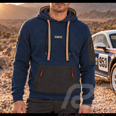 Sweat Porsche Pas Cher à capuche Hoodie Roughroads Collection Bleu indigo WAP160PRRD - homme