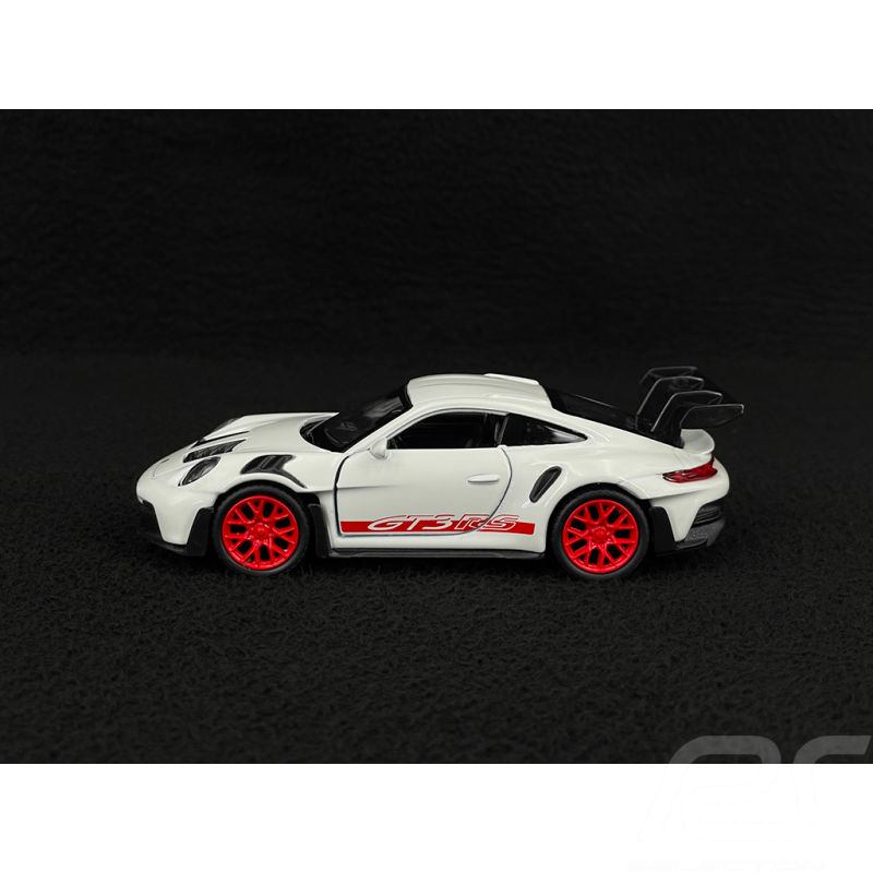 Porsche 911 GT3 RS Typ 992 2022 Weiß / Indischrot Streifen Reibungsspielzeug 1/38 Welly MAP01099224