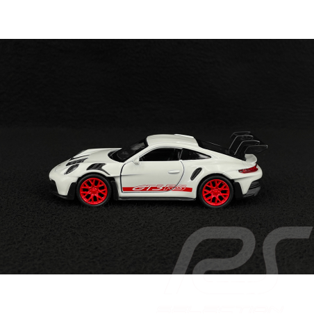Porsche 911 GT3 RS Typ 992 2022 Weiß / Indischrot Streifen Reibungsspielzeug 1/38 Welly MAP01099224