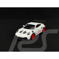 Porsche 911 GT3 RS Type 992 2022 Blanc / Bandes Rouge Indien Jouet à friction 1/38 Welly MAP01099224