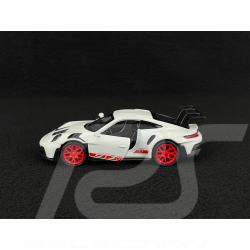 Porsche 911 GT3 RS Type 992 2022 Blanc / Bandes Rouge Indien Jouet à friction 1/38 Welly MAP01099224