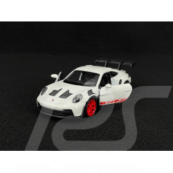 Porsche 911 GT3 RS Type 992 2022 Blanc / Bandes Rouge Indien Jouet à friction 1/38 Welly MAP01099224
