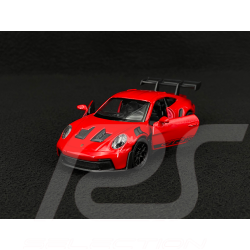Porsche 911 GT3 RS Typ 992 2022 Indischrot / Schwarze Streifen Reibungsspielzeug 1/38 Welly MAP01099224