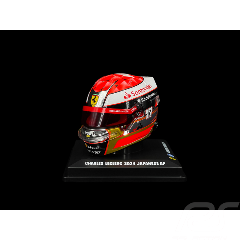Charles Leclerc Helmet Ferrari n° 16 Japanese GP 2024 F1 Tribute Jules Bianchi 1/5 LookSmart LSHEL025