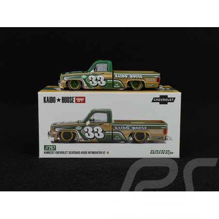 Chevrolet Silverado Kaido Intimidator V2 1980 Kaido House Beige / Vert 1/64 Mini GT KHMG267